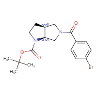 Chemical structure of rac-tert-butyl (3aR,6aR)-5-(4-bromobenzoyl)-octahydropyrrolo[2,3-c]pyrrole-1-carboxylate - CSSB21432471009