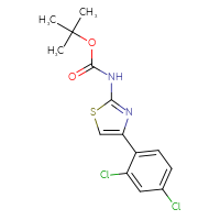 Chemical structure of tert-butyl N-[4-(2,4-dichlorophenyl)-1,3-thiazol-2-yl]carbamate - CSSB00134663431