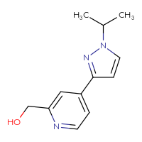 Chemical structure of {4-[1-(propan-2-yl)-1H-pyrazol-3-yl]pyridin-2-yl}methanol - CSSB01097704652