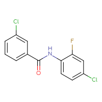 Chemical structure of 3-chloro-N-(4-chloro-2-fluorophenyl)benzamide - CSSB00046210086