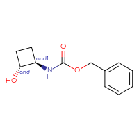 Chemical structure of rac-benzyl N-[(1R,2R)-2-hydroxycyclobutyl]carbamate - CSSB02125608396