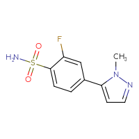 Chemical structure of 2-fluoro-4-(1-methyl-1H-pyrazol-5-yl)benzene-1-sulfonamide - CSSB04512904379