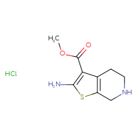 Chemical structure of methyl 2-amino-4H,5H,6H,7H-thieno[2,3-c]pyridine-3-carboxylate hydrochloride - CSSB00000734869