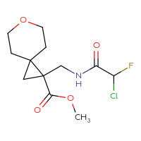 Chemical structure of methyl 1-[(2-chloro-2-fluoroacetamido)methyl]-6-oxaspiro[2.5]octane-1-carboxylate - CSSB21332103566