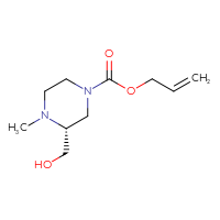 Chemical structure of prop-2-en-1-yl (3R)-3-(hydroxymethyl)-4-methylpiperazine-1-carboxylate - CSSB14931000267
