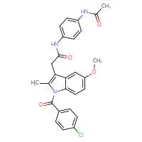 Chemical structure of 2-[1-(4-chlorobenzoyl)-5-methoxy-2-methyl-1H-indol-3-yl]-N-(4-acetamidophenyl)acetamide - CSSB00020660528
