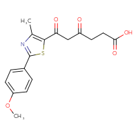 Chemical structure of 6-[2-(4-methoxyphenyl)-4-methyl-1,3-thiazol-5-yl]-4,6-dioxohexanoic acid - CSSB21432517687