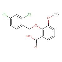 Chemical structure of 2-[(2,4-dichlorophenyl)methoxy]-3-methoxybenzoic acid - CSSB00020596218