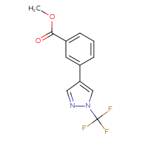 Chemical structure of methyl 3-[1-(trifluoromethyl)-1H-pyrazol-4-yl]benzoate - CSSB01411997457