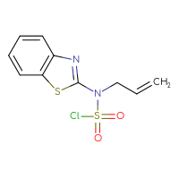 Chemical structure of N-(1,3-benzothiazol-2-yl)-N-(prop-2-en-1-yl)sulfamoyl chloride - CSSB21224764694