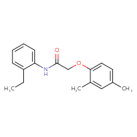 Chemical structure of 2-(2,4-dimethylphenoxy)-N-(2-ethylphenyl)acetamide - CSSB00046100421