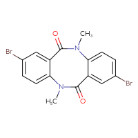 Chemical structure of 6,14-dibromo-2,10-dimethyl-2,10-diazatricyclo[10.4.0.0⁴,⁹]hexadeca-1(16),4,6,8,12,14-hexaene-3,11-dione - CSSB17214011288