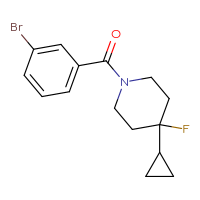 Chemical structure of 1-(3-bromobenzoyl)-4-cyclopropyl-4-fluoropiperidine - CSSB02021245670