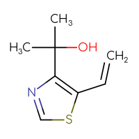 Chemical structure of 2-(5-ethenyl-1,3-thiazol-4-yl)propan-2-ol - CSSB21246289775