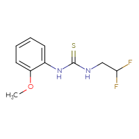 Chemical structure of 3-(2,2-difluoroethyl)-1-(2-methoxyphenyl)thiourea - CSSB01994511962