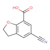 Chemical structure of 5-cyano-2,3-dihydro-1-benzofuran-7-carboxylic acid - CSSB03551904620
