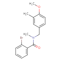 Chemical structure of 2-bromo-N-[(4-methoxy-3-methylphenyl)methyl]-N-methylbenzamide - CSSB02074281792