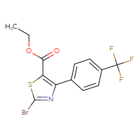 Chemical structure of ethyl 2-bromo-4-[4-(trifluoromethyl)phenyl]-1,3-thiazole-5-carboxylate - CSSB00020630799