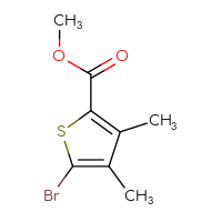 Chemical structure of methyl 5-bromo-3,4-dimethylthiophene-2-carboxylate - CSSB00160482011