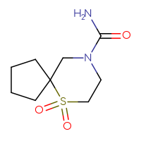 Chemical structure of 6,6-dioxo-6λ⁶-thia-9-azaspiro[4.5]decane-9-carboxamide - CSSB03554312235