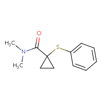 Chemical structure of N,N-dimethyl-1-(phenylsulfanyl)cyclopropane-1-carboxamide - CSSB01992153995