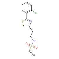 Chemical structure of N-{2-[2-(2-chlorophenyl)-1,3-thiazol-4-yl]ethyl}ethene-1-sulfonamide - CSSB21332052332