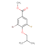 Chemical structure of methyl 3-bromo-5-fluoro-4-(2-methylpropoxy)benzoate - CSSB03219875870