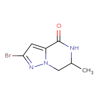 Chemical structure of 2-bromo-6-methyl-4H,5H,6H,7H-pyrazolo[1,5-a]pyrazin-4-one - CSSB02517440335