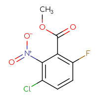 Chemical structure of methyl 3-chloro-6-fluoro-2-nitrobenzoate - CSSB00042185802