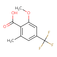 Chemical structure of 2-methoxy-6-methyl-4-(trifluoromethyl)benzoic acid - CSSB00011000348
