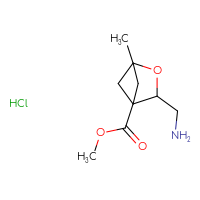 Chemical structure of methyl 3-(aminomethyl)-1-methyl-2-oxabicyclo[2.1.1]hexane-4-carboxylate hydrochloride - CSSB20963521840