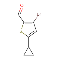 Chemical structure of 3-bromo-5-cyclopropylthiophene-2-carbaldehyde - CSSB03550243257