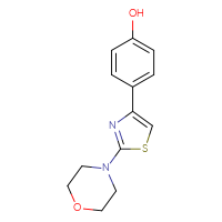 Chemical structure of 4-[2-(morpholin-4-yl)-1,3-thiazol-4-yl]phenol - CSSB00103858248
