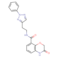 Chemical structure of 3-oxo-N-[2-(2-phenyl-2H-1,2,3-triazol-4-yl)ethyl]-3,4-dihydro-2H-1,4-benzoxazine-8-carboxamide - CSSB00160529687