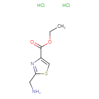Chemical structure of ethyl 2-(aminomethyl)-1,3-thiazole-4-carboxylate dihydrochloride - CSSB00000755128