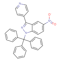 Chemical structure of 5-nitro-3-(pyridin-4-yl)-1-(triphenylmethyl)-1H-indazole - CSSB00020628282