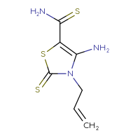 Chemical structure of 4-amino-3-(prop-2-en-1-yl)-2-sulfanylidene-2,3-dihydro-1,3-thiazole-5-carbothioamide - CSSB00000055612