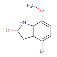 Chemical structure of 4-bromo-7-methoxy-2,3-dihydro-1H-indol-2-one - CSSB00012351094