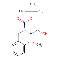 Chemical structure of tert-butyl N-(2-hydroxyethyl)-N-[(2-methoxyphenyl)methyl]carbamate - CSSB00012224195