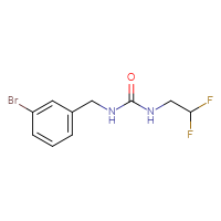 Chemical structure of 1-[(3-bromophenyl)methyl]-3-(2,2-difluoroethyl)urea - CSSB01994957143