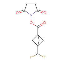 Chemical structure of 2,5-dioxopyrrolidin-1-yl 3-(difluoromethyl)bicyclo[1.1.1]pentane-1-carboxylate - CSSB03461052287