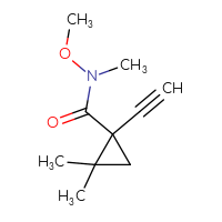 Chemical structure of 1-ethynyl-N-methoxy-N,2,2-trimethylcyclopropane-1-carboxamide - CSSB14949613513