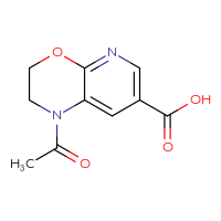 Chemical structure of 1-acetyl-1H,2H,3H-pyrido[2,3-b][1,4]oxazine-7-carboxylic acid - CSSB03496552042