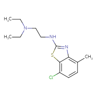Chemical structure of 7-chloro-N-[2-(diethylamino)ethyl]-4-methyl-1,3-benzothiazol-2-amine - CSSB00015200297