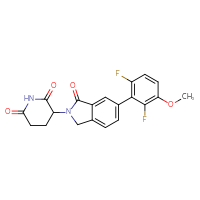Chemical structure of 3-[6-(2,6-difluoro-3-methoxyphenyl)-1-oxo-2,3-dihydro-1H-isoindol-2-yl]piperidine-2,6-dione - CSSB06594214563