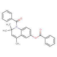 Chemical structure of 1-benzoyl-2,2,4-trimethyl-1,2-dihydroquinolin-6-yl benzoate - CSSB00132503421