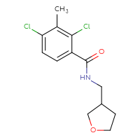 Chemical structure of 2,4-dichloro-3-methyl-N-[(oxolan-3-yl)methyl]benzamide - CSSB06464460188