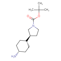 Chemical structure of tert-butyl (3S)-3-[(1s,4R)-4-aminocyclohexyl]pyrrolidine-1-carboxylate - CSSB06835378657