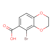 Chemical structure of 5-bromo-2,3-dihydro-1,4-benzodioxine-6-carboxylic acid - CSSB00021277023