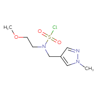 Chemical structure of N-(2-methoxyethyl)-N-[(1-methyl-1H-pyrazol-4-yl)methyl]sulfamoyl chloride - CSSB06263672206
